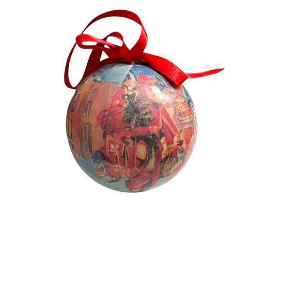 12 Victorian Santa with Angels 10" Christmas Ornaments Paper Mache Decoupage - Picture 6 of 10